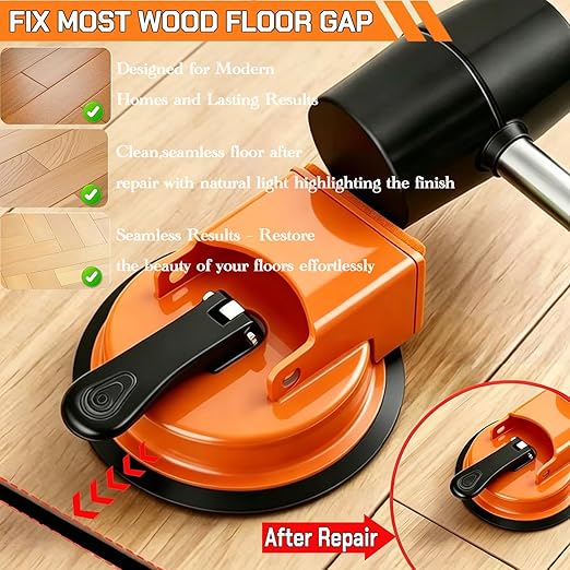 Floor Gap Fixer Tool with Vacuum Suction Cup – Heavy Duty Floor Gap Puller for Laminate, Vinyl, Wood & Tile Flooring | Flooring Gap Repair Tool