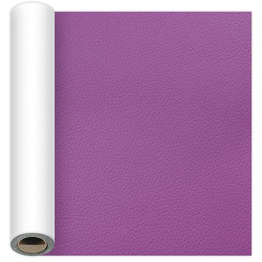 Self-Adhesive Leather Repair Tape Kit, 15.7×47 Inch Deep Purple Large Leather Patches for Furniture, Leather Couch Patch Peel and Stick for Sofas, Office Chairs, Car Seats