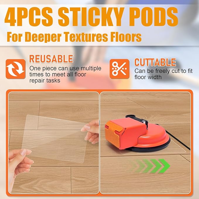 Floor Gap Fixing Tool - Enhanced Suction Cup & Sticky Pads for Laminate, Vinyl, Wood Floor Repairs - Durable, Compact, Efficient Repair Kit