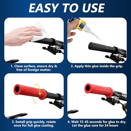 Grip Glue 100g, Instant Handlebar Grip Glue for Dirt Dikes, Motorcycle, Ebike, Bicycle, Heavy Duty Handle Grip Adhesive for ATV Grips,Tool Handle,Snowmobile