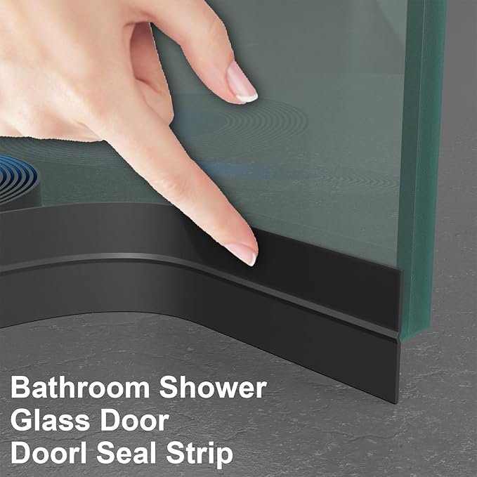 Thickened Weather Stripping Door Seal, Gap Seal for Frame and Gaps Draft Stopper,Glass Shower Door Sweep, Black, 20 Feet x 2 Inch