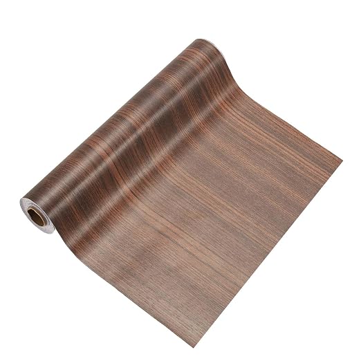 PATIKIL Wood Grain Tape 12" x 32 ft, Self-Adhesive Wood Texture Repair Tape Realistic Wooden Effect Patch for Furniture Cabinets Floor Walls, Ebony