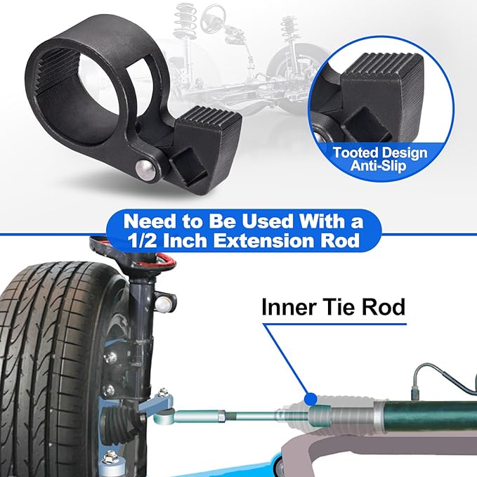 Toolwiz Universal Inner Tie Rod Hex Wrench Repair Removal Tools 27-42mm for Car Truck Vehicle Motorcycle, Inner Tie Rod Removal Tool Compatible with Mercedes Benz, BMW, Toyota, Honda, Ford