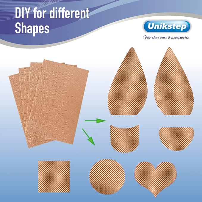 UNIKSTEP 4 Pieces Shoe Sole Protectors, Shoe Bottom and Heel Anti Slip Grip Pads, Self Adhesive Non Skid Noise Reduction Sticker (Khaki)