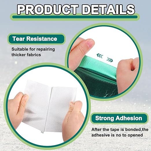 PATIKIL Awning Repair Tape 8" x 26ft Waterproof Canvas Tape High Adhesive Tear Repair Patch Kit for PVC Tarpaulin Tent Awning Fabric RV Sail Boat Cover, Green