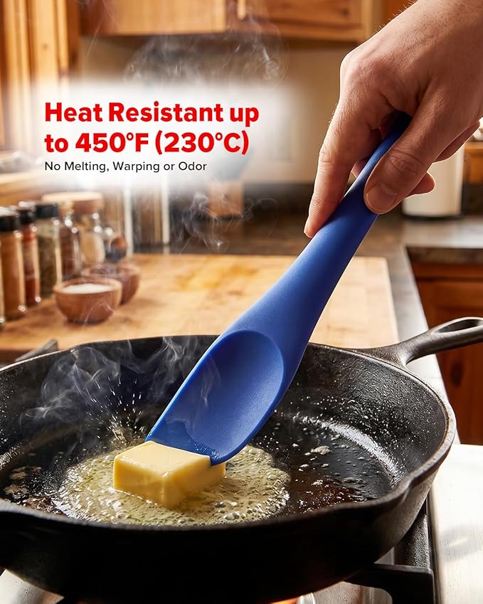 Silicone Scraper Spatula Set, BPA Free Food Grade Rubber Spatulas, Flexible Baking Mixing Tool, Heat Resistant Bowl Scrapers for Nonstick Cookware, 3 Pack (11.3 inch)