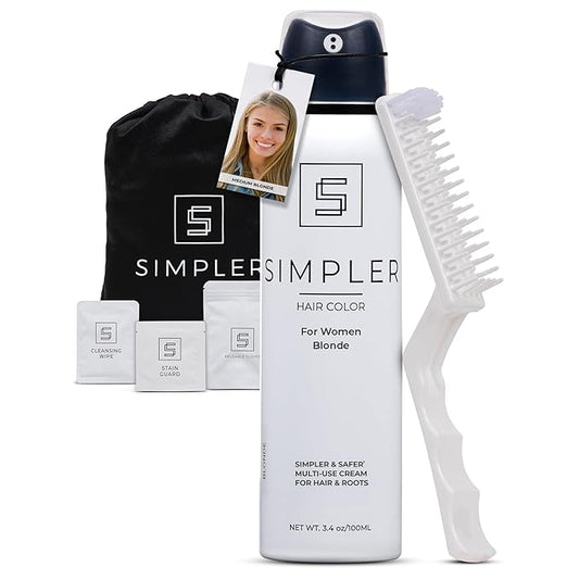 Simpler Hair Color for Women Permanent Ammonia Free Hair Dye for Gray Coverage - Natural Looking Hair Color for Sensitive Scalp - Long Lasting Medium Blonde Hair Dye