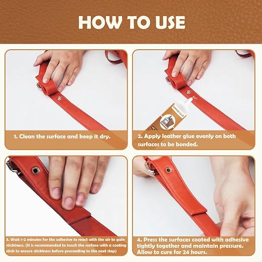 Leather Glue 120ml, Leather Glue Adhesive Instant Bonding Permanent Clear Soft Strong Waterproof, Suitable for Sofas, Car Seats, Purses