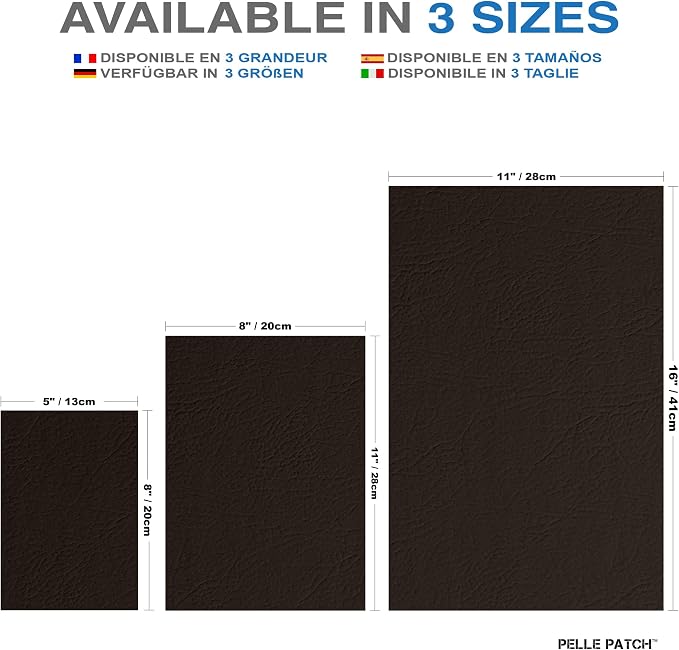 Leather Repair Kit Black - 25 Colors Available - Original 11x16 - Dark Brown