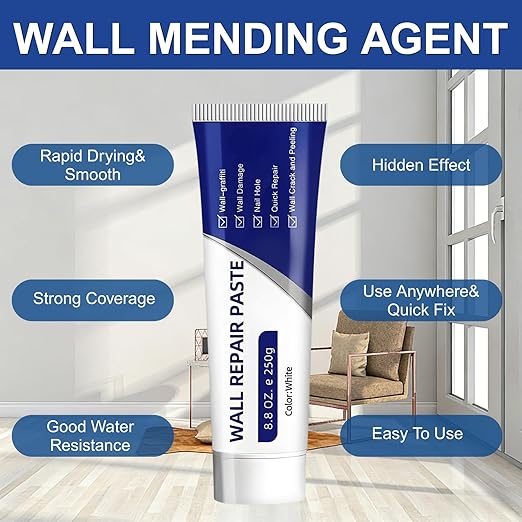 2Pcs Efficient Drywall Repair Kit with Scraper,Drywall Repair Kit,Wall Mending Agent, Used for Filling Cracks and Holes, Simple Wall Hole Filling, and Efficient Crack Repair.
