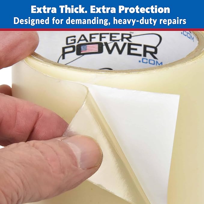Gaffer Power Clear Butyl Seal Tape 4” x 5 FT – Transparent Waterproof Leak Repair Tape for Roof, Gutters, Pipes & RV – Heavy Duty, Flexible, Weatherproof, Made in USA