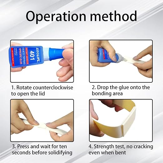 20ml Super Glue Dries Instantly, LOOLIFL High Viscosity 401 Strong Instant Adhesive Bond Transparent All-Purpose Universal for Plastic Wood Metal Rubber Leather Manicure DIY Crafts (401-2pcs)