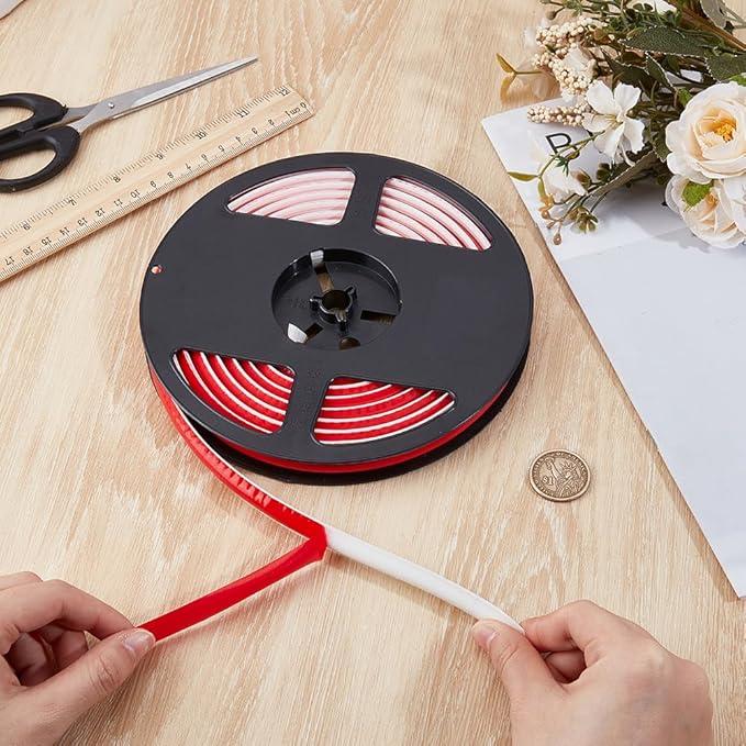 GORGECRAFT 5.5 Yard Ceramic Tile Gap Tape 15mm Self-Adhesive Caulk Strip White Waterproof Sealing Tape Floor Wall Edge Sealant Flexible Triangle Molding Trim for Kitchen Sink Stove Bathtub Toilet