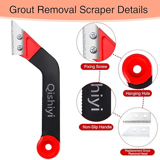 11 PCS Grout Removal Tool Set,Include 2 Tile Grouts Saws 6 Pieces Blades Replacement Bonus,Hand Grout Saw,2 Grouts Cleaning Blades,Ideal for Tile Gap Cleaning and Repair