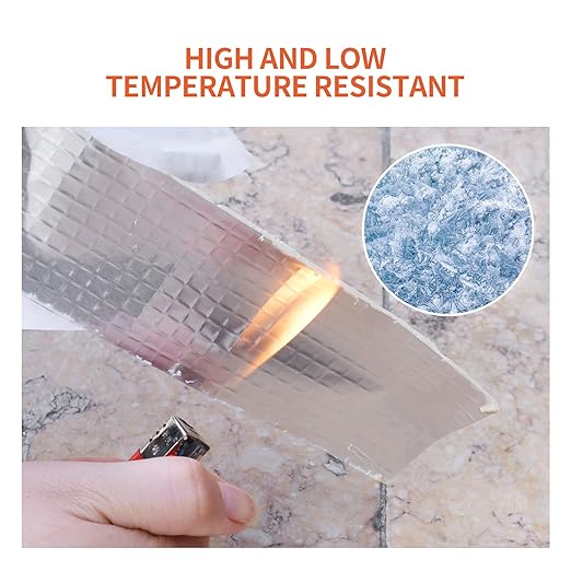TAPEBEAR Butyl Tape Waterproof Sealing Tape Aluminum Foil Tape, for RV Repair, Window, Silicone, Glass & EDPM Roof Leak Patching, Boat and Pipe Sealing, Silver, 4inch x16feet