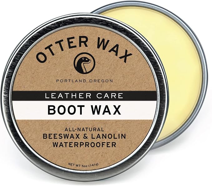 Otter Wax Boot Wax | 5 oz | Heavy-Duty Leather Waterproofing Wax & Protective Leather Sealant for Leather Boots, Hats, & Rain Gear | All-Natural & PFAS-Free Beeswax Protectant | Made in Portland USA