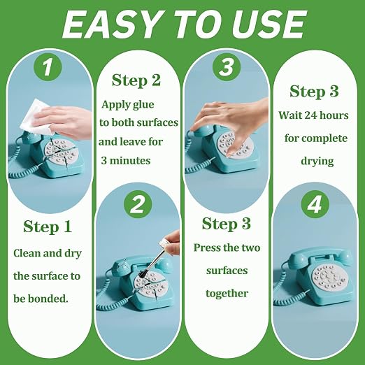 Super Glue,Clear Glue with Brush,All Purpose Strong Adhesive,Instant Superglue Multi-Purpose Glue for Wood,Ceramic,Leather,Plastic,Glass,Metal,Rubber,DIY Crafts