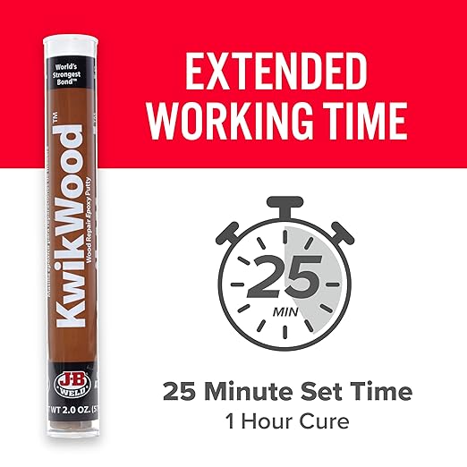 J-B Weld 8258 KwikWood Wood Repair Epoxy Putty Stick-7 inch, Beige