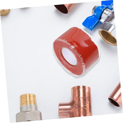 Ipetboom Sealing Tape for Pipe Leak Repair Flexible Self Adhesive Sealant Strip Compression and Weather Resistant Suitable for PVC Ppr Metal Pipes and Plumbing Maintenance Red Patch Seal