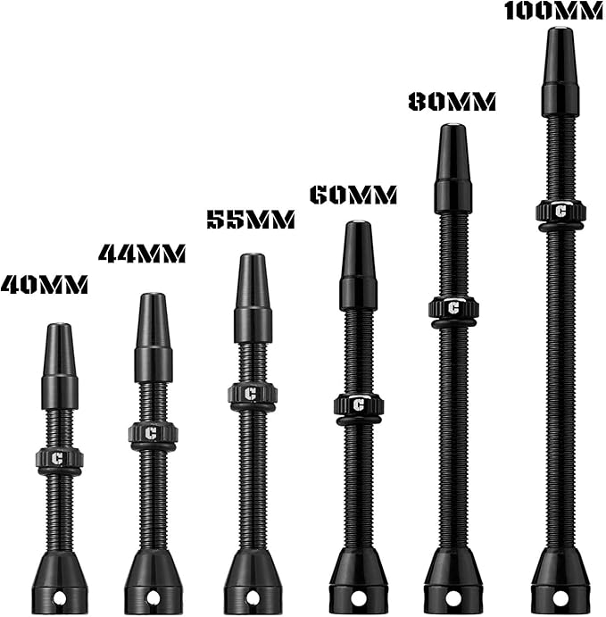 Corki Cycles Tubeless Presta Valve Stem 40 44 55 60 80 100mm with 2PCS Valve Core and 2PCS Remover Tool (Black Red Gold Rainbow)