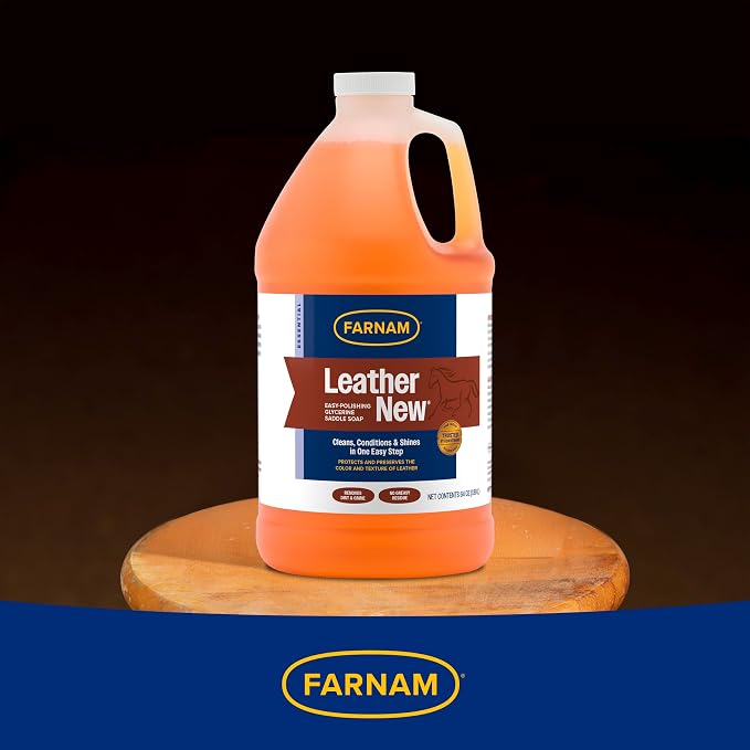 Farnam Leather New Easy-Polishing Glycerine Saddle Soap and Leather Saddle Cleaner, Protects and Preserves Leather, Cleans, Conditions and Polishes, 64 Oz.