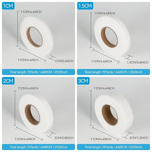 Cottnation Iron On Hem Tape, Fabric Fusing Hemming Tape: 0.8 Inch x 70 Yards Medium Weight Adhesive Web, No Sewing Needed, Ideal for Bonding and Crafting