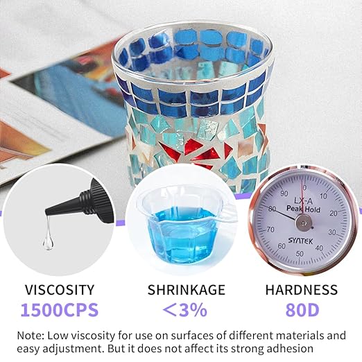 Honcaring UV Resin Kit with Light, Fast Drying Beginner-Friendly Kit, Bonding & Repairing in Seconds, 30g/1oz Clear UV Glue with UV Penlight for Resin, Plastic, Glass, Acrylic
