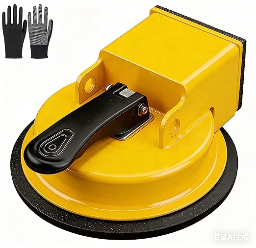 Floor Gap Fixer Tool, Cast Aluminum, Heavy Duty Flooring Repair Kit with Vacuum Suction Cup for Laminate, Vinyl, Wood and Tile Floors (Yellow)