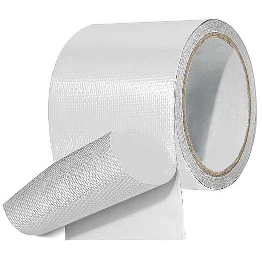 Tikfoam Waterproof Repair Tape for Fabric, Awning, RV Roof, Underbelly, Tarp, Tent, Sail and Boat Cover Outdoor Repair Patch, Heavy Duty, UVproof, Multipurpose White