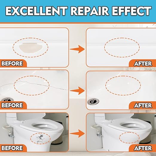 Bondtech Porcelain Repair Kit, White Bathtub & Tile Repair Kit, for Tub, Enamel, Fiberglass, Acrylic, Porcelain, Ceramic, Marble, Granite, Chips, Dents, Cracks, Hole (100)