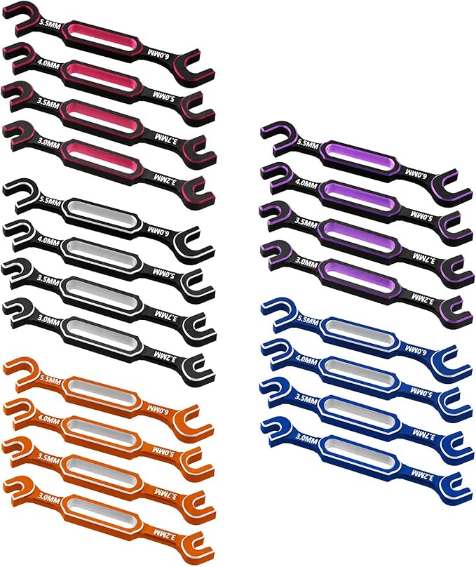4PCS RC Wrench 3.0/3.2/3.5/3.7/4.0/5.0/5.5/6.0mm Turnbuckle Nut Ball Joint Remover RC Repair Tool for RC Crawler Car Boat Upgrade Parts, Blue