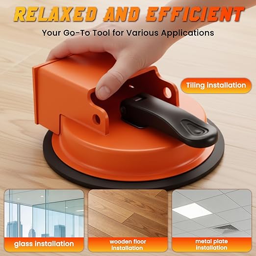 Floor Gap Fixer Tool Laminate Flooring Tools Wood Floor Repair Kit Vacuum Suction Cup Plank Grabber Power Shunting Installation for Flooring Seam Setter Fixing Grabber Leveler(Black)