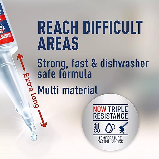 Loctite Super Glue Liquid Longneck Bottle, 10g Bottle (Pack of 6) Instant Adhesive for Plastic, Wood & Metal, Clear Superglue with Extra Long Precision Nozzle, Quick‑Dry Formula