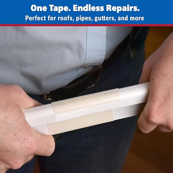 Gaffer Power Clear Butyl Seal Tape 4” x 5 FT – Transparent Waterproof Leak Repair Tape for Roof, Gutters, Pipes & RV – Heavy Duty, Flexible, Weatherproof, Made in USA