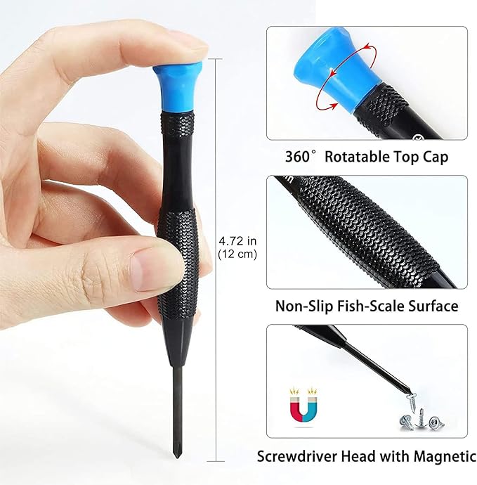 21-Piece Set Opening Pry Tool Screwdriver Set Multiple Functions Repair Tool Kit with Phillips Pentalobe Flat Triangle Head Suitable for Repairing iPhones iPad Laptop