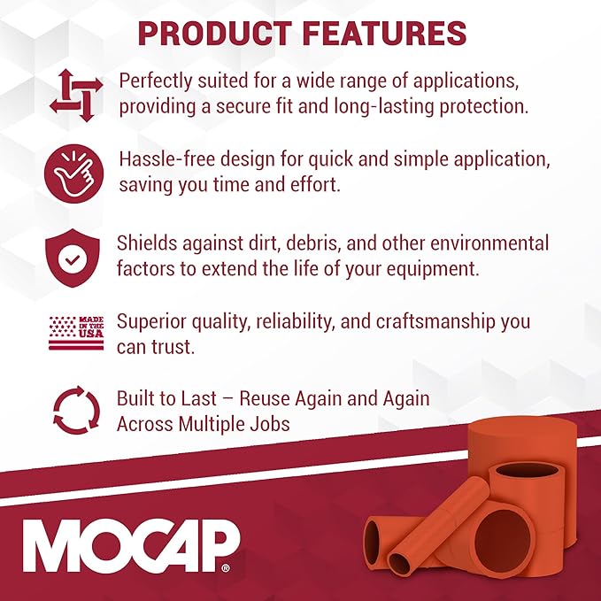 MOCAP Silicone Masking Cap Kit (MSC Series) - Durable & Reusable Silicone Rubber Caps for Threaded & Smooth Studs, Ideal for Powder Coating, E-Coating & Chrome Plating Applications - 175 Total Pcs
