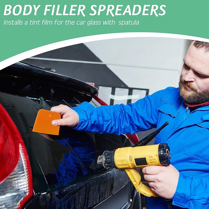 Frienda Body Filler Spreaders Automotive Body Fillers Plastic Auto Spreader Auto Body Spreader for Applying Fillers Putties Glazes Caulks and Paint (12, 4 Sizes)
