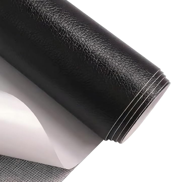 Leather Repair Patch, Self Adhesive Leather Repair, Large Leather Repair Tape for Sofa, Car Seats, Furniture, Cabinets, Chairs, Handbags （Black, 16X118 inch)