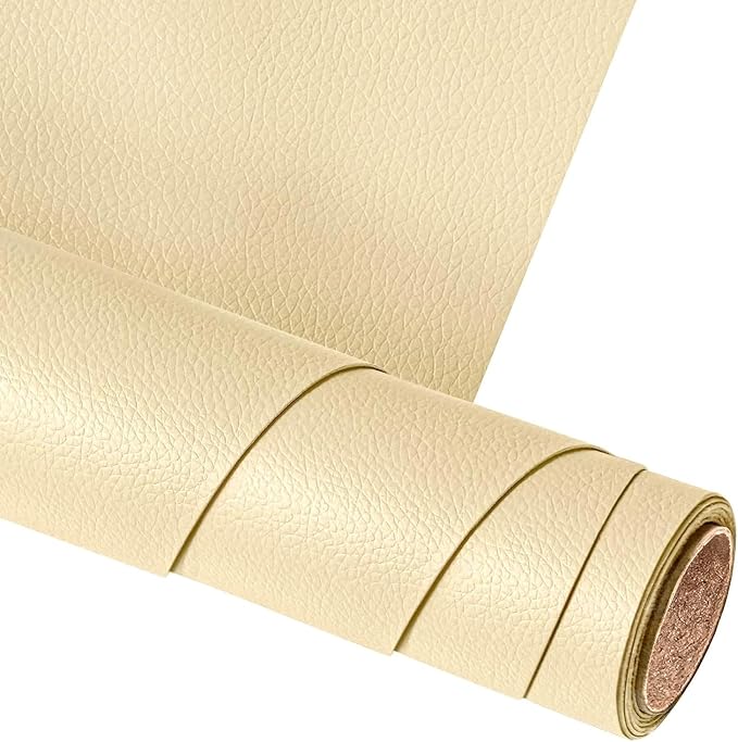 Leather Repair Patch,19.7 × 54 inch Self Adhesive Leather Repair Tape,DIY Large Vinyl PU Patches for Furniture,Couch,Sofa,Car Seats,Office(Beige)