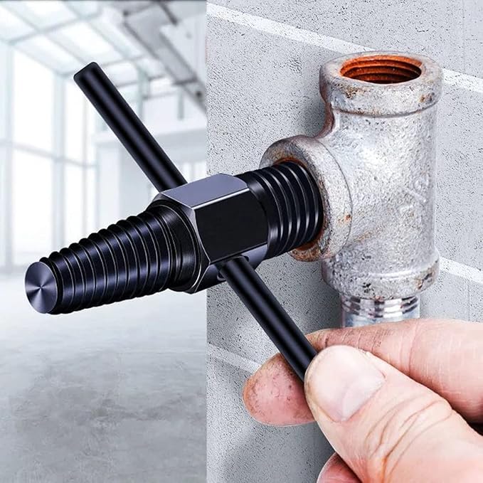 Screw Extractor, Double Head Pipe Broken Screw Bolt Extractor Damaged Screw Remover 1/2" + 3/4" Dual Use with Strong Claw Force
