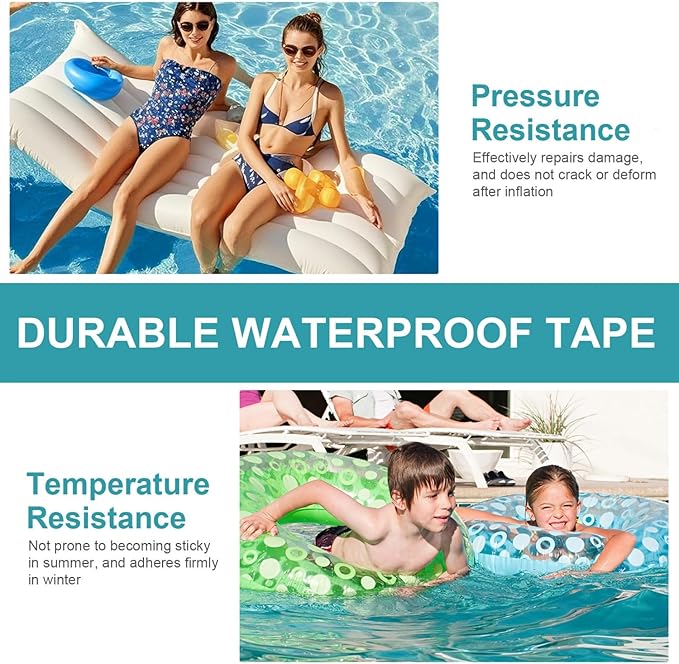 Yoleshy Inflatable Pool Patch Repair Kit, 20 Packs Inflatable Patch Repair Kit 2.5 in, TPU Clear Waterproof Tape for Pools, Bounce House, Air Mattress