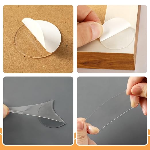 JANYUN 144Pcs Sticky Tack Tape for Walls, Sticky Dots Strips Adhesive | Heavy Duty Clear Museum Putty for Crafts No Trace Poster Water Proof Mounting Tape for School Office Balloons Stickers