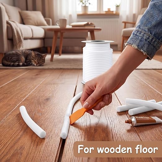 MotiMind 1/2 Inch x 100 ft Foam Backer Rod for Gaps Joints Concrete Crack Filler Caulk Saver Bulk Foam Backing Rod Concrete Filler Rope for Weather Stripping Door Seal (White)