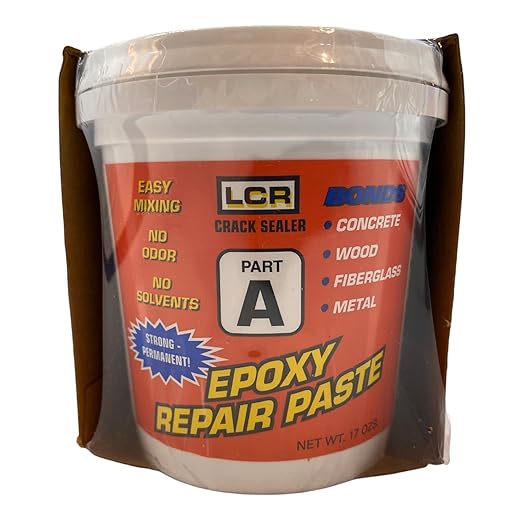 Polygem LCR Crack Sealer and Paste for Concrete Wall Leak Repair - High Strength 2 Component System Works on Concrete, Wood, Fiberglass, Metal, Plastic, Glass, and More