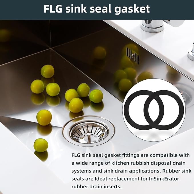 FLG-Seal Sink Seal Gasket Putty-Free Rubber Sink Seal Accessory,Garbage Disposal for Kitchen Sink Drain