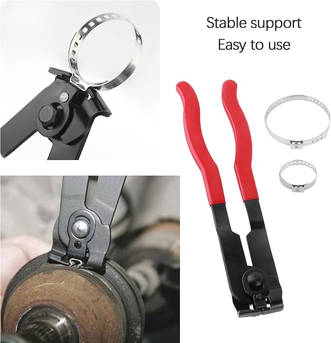 CV Boot Clamp Pliers Kit,10PCS CV Boot Clamp + 1PCS Ear Clamp Pliers,Universal Car Accessorie(Clamp Pliers/1PCS)
