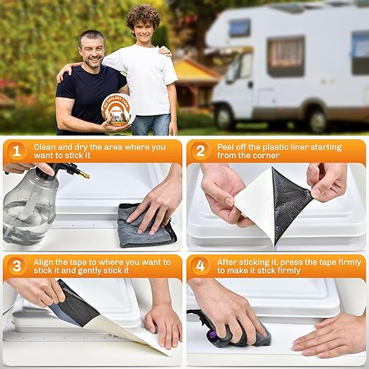 WELLUCK RV Roof Tape Sealant Roofing Tape, 2 Inch X 50 Foot Natural White RV Tape for Roof Repair Camper Trailer Boat Sealing Leak Repair, UV & Waterproof