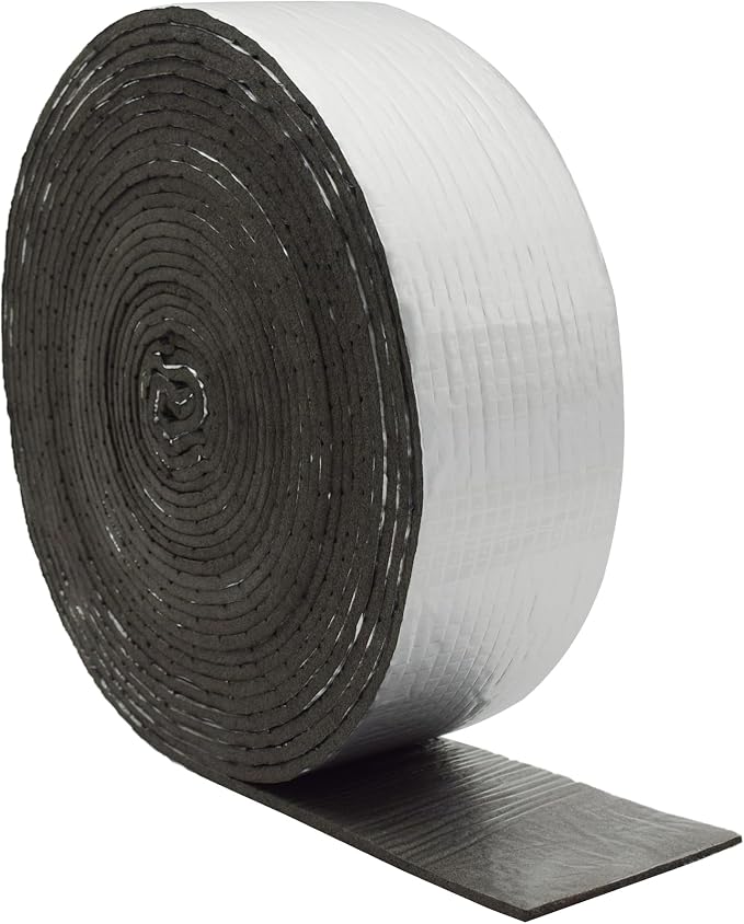 DOBTIM Foam Foil Pipe Insulation Wrap 3 in x 32 ft,Reflective Foil Insulation Tape Self Adhesive with High Resilience for Pipe Insulation Wrap
