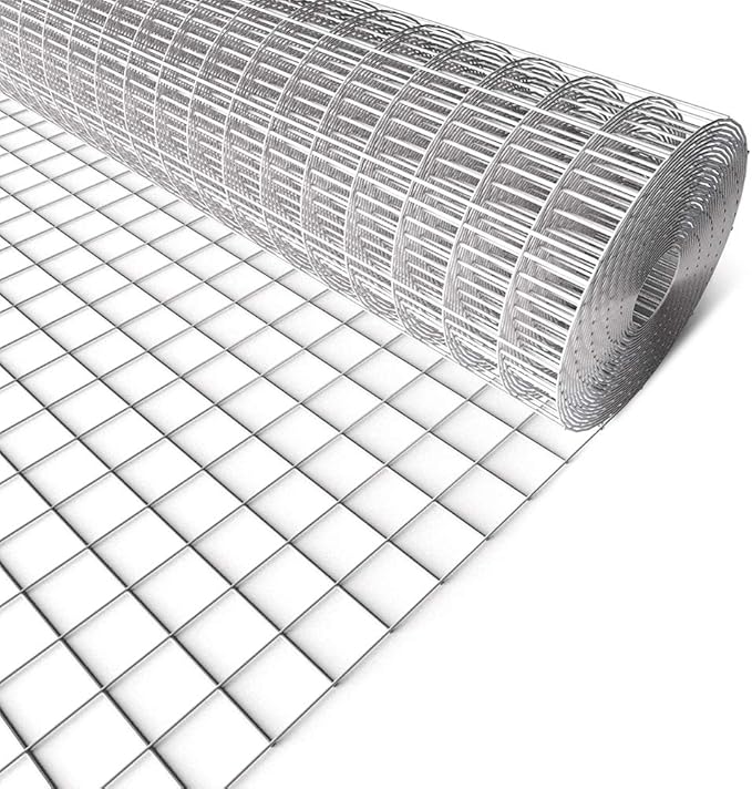 AMAGABELI GARDEN & HOME 17 Gauge Galvanized Hardware Cloth 48inch x 50ft 1 x 1 inch Welded Wire Mesh Fence Roll Chicken Wire Fencing for Tree Guard Rat Rabbit Snake Poultry Netting Cage Garden