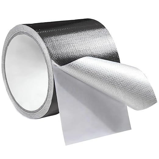 Waterproof Tape Heavy Duty, Tear Resistant Adhesive Tape for Outdoor Repair, Strong Duct Tape for Canvas, Tarp, Tent, Boat Cover, Awning, Vinyl, Plastic - All Weather UV Resistant Patch Kit, Black